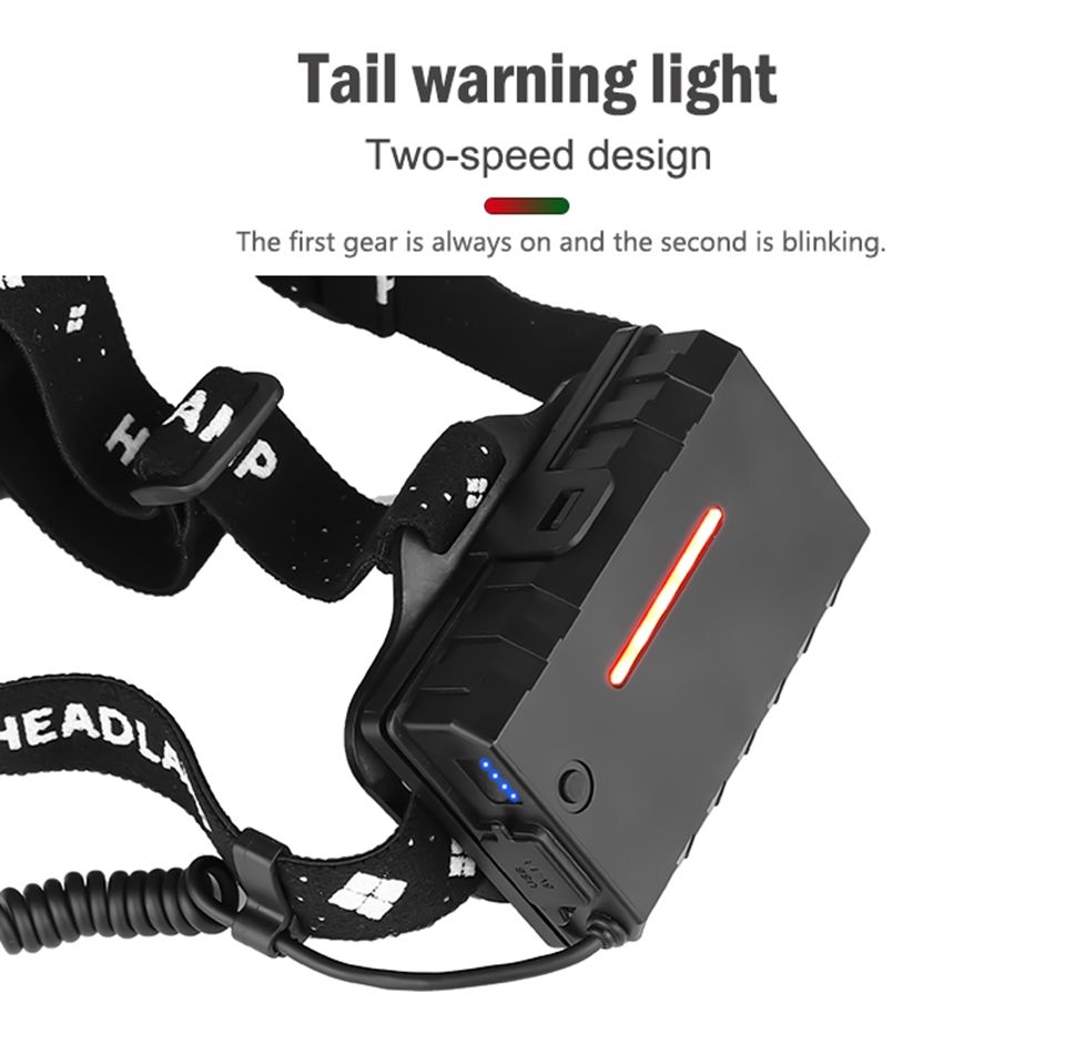 XHP70 LED Stirnlampe 8000LM USB-wiederaufladbar Outdoor-Leuchte IPX5 wasserdicht einstellbare Modi für Camping und Wandern