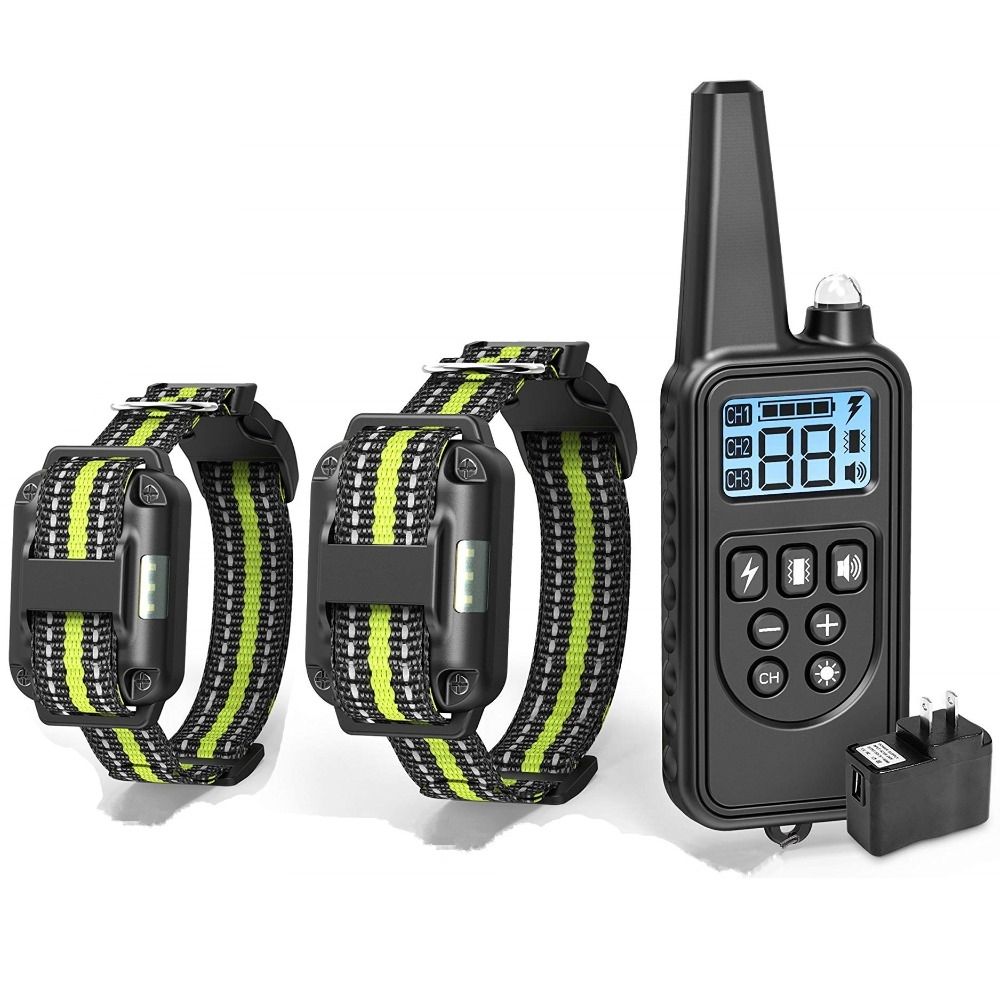 Entdecken Sie das elektrische Hundetrainingshalsband mit LCD-Anzeige, wasserdichtem Design und einstellbaren Schockstufen.