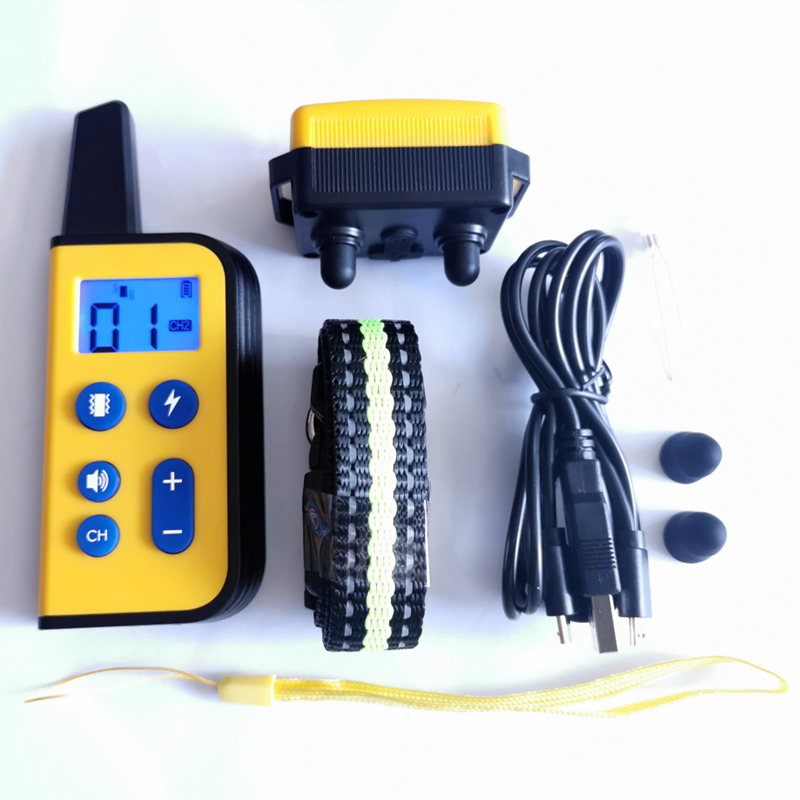 Wasserdichtes elektrisches Hundetrainingshalsband mit 1000 m Reichweite und einstellbaren Stimulationsstufen für humanes Training