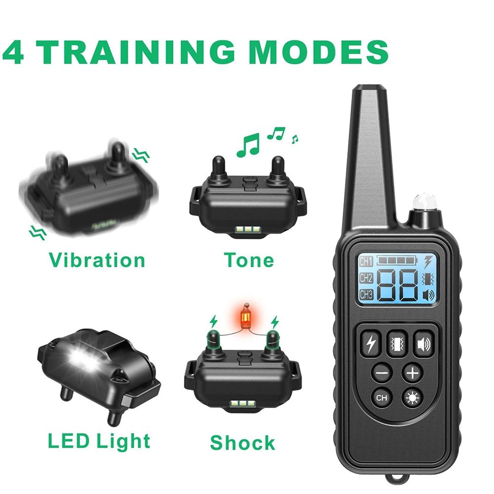 800 m elektrisches Hundetrainingshalsband mit LCD-Display, wiederaufladbar, wasserdicht, einstellbare Stufen für Haustierbesitzer