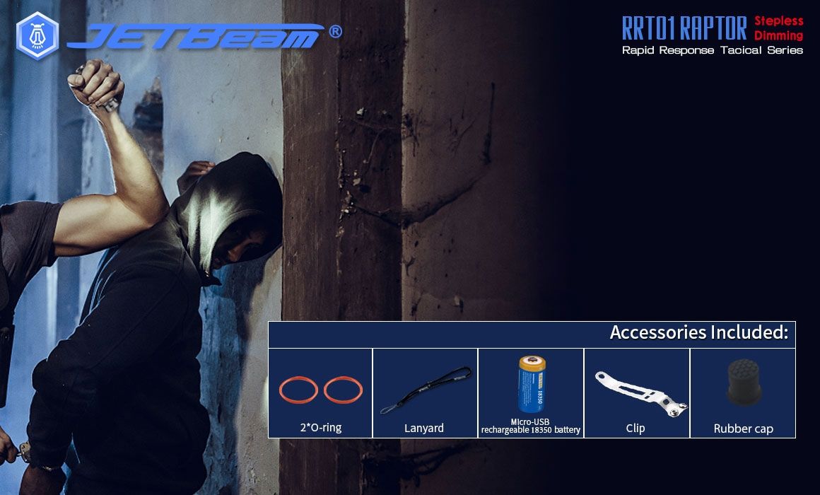 JETBeam JET-RRT01 XP-L 950 Lumen LED EDC Taschenlampe Langlebige Außenbeleuchtung für Camping Wandern