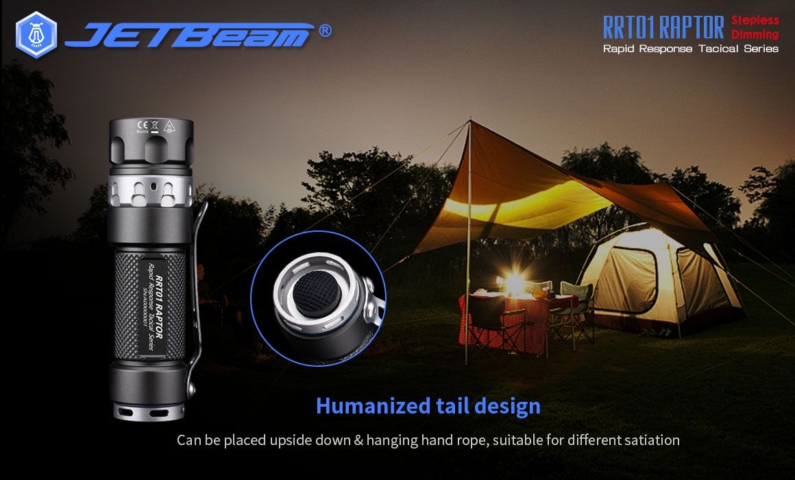 JETBeam JET-RRT01 XP-L 950 Lumen LED EDC Taschenlampe Langlebige Außenbeleuchtung für Camping Wandern