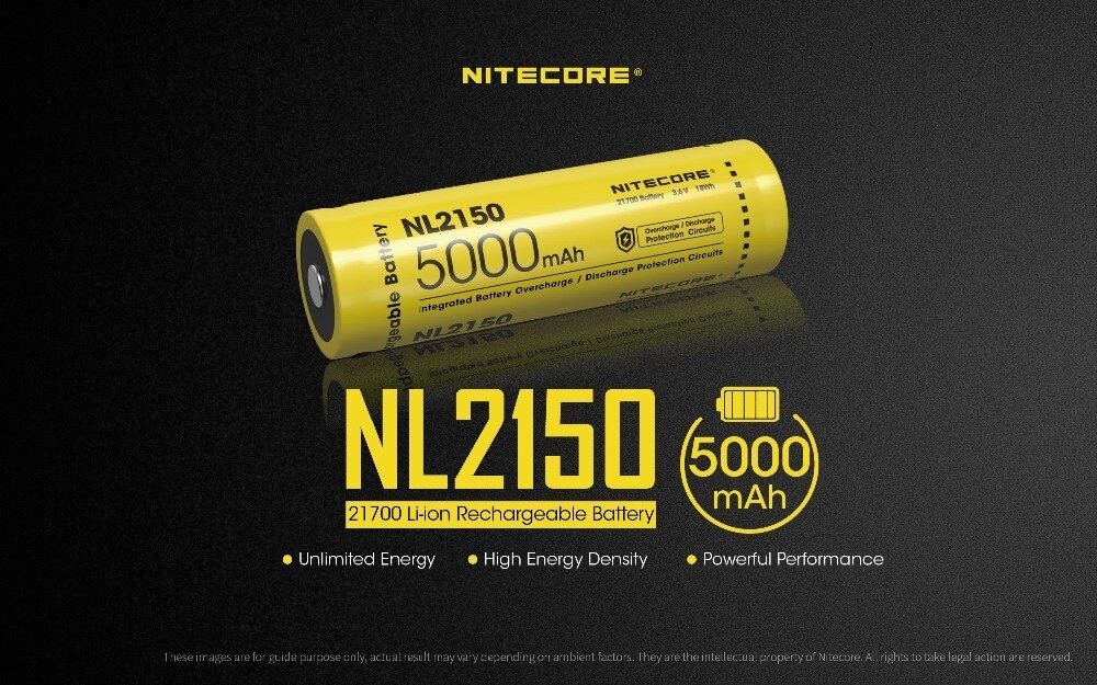 NITECORE NL2150 5000mAh 3.6V Li-Ion 21700 langlebiger Akku für Outdoor-Ausrüstung und tragbare Elektronik