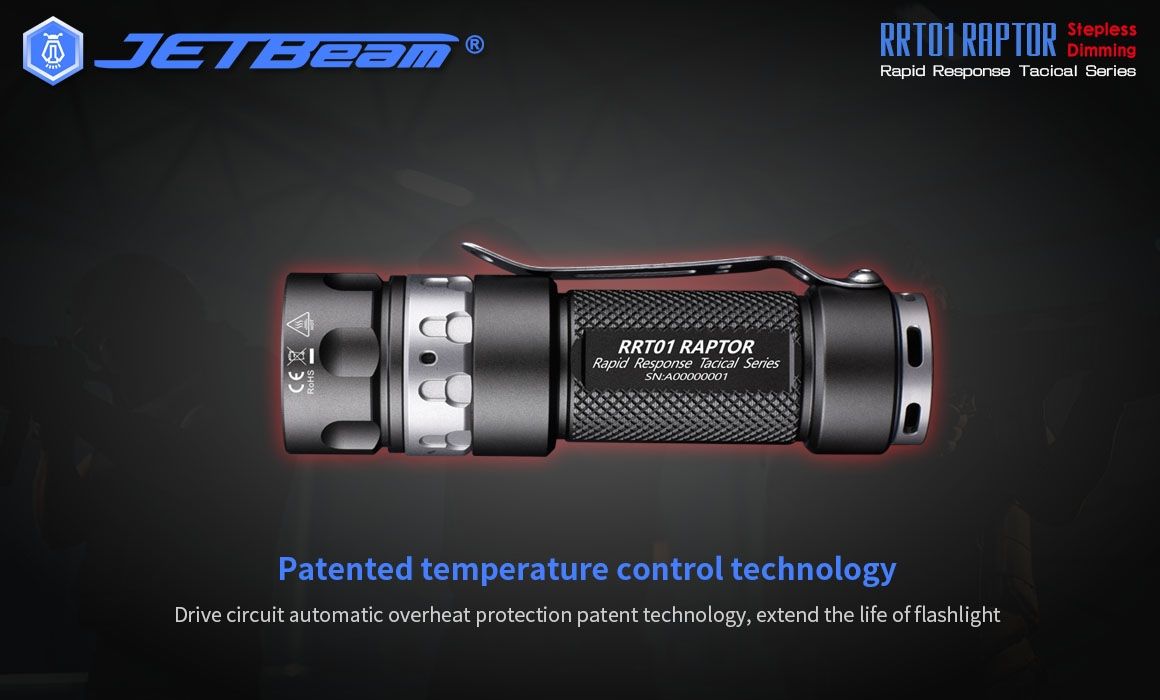 JETBeam JET-RRT01 XP-L 950 Lumen LED EDC Taschenlampe Langlebige Außenbeleuchtung für Camping Wandern