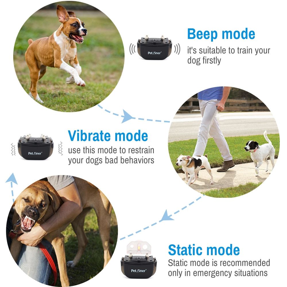 Petrainer 998D Fernbedienungs-Hundetrainingshalsband, elektrisch, 300 m Reichweite, wasserdicht, wiederaufladbarer Hochleistungsakku
