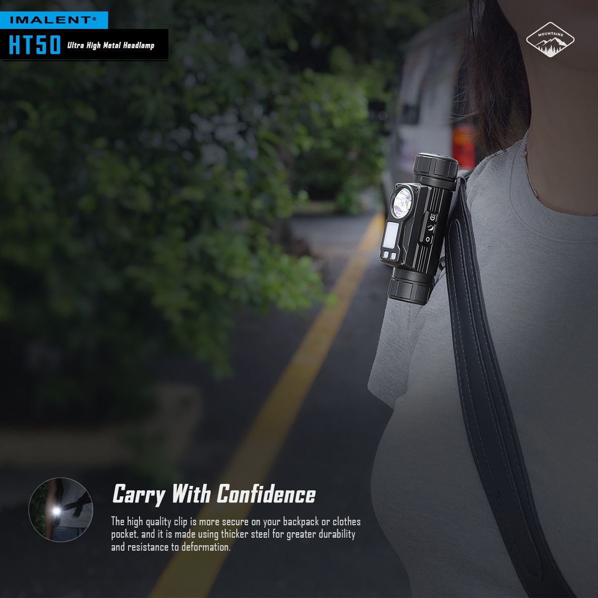 IMALENT HT50 LED-Stirnlampe mit doppelte Lichtquellen wiederaufladbare Stirnlampe für Camping und Outdoor-Abenteuer