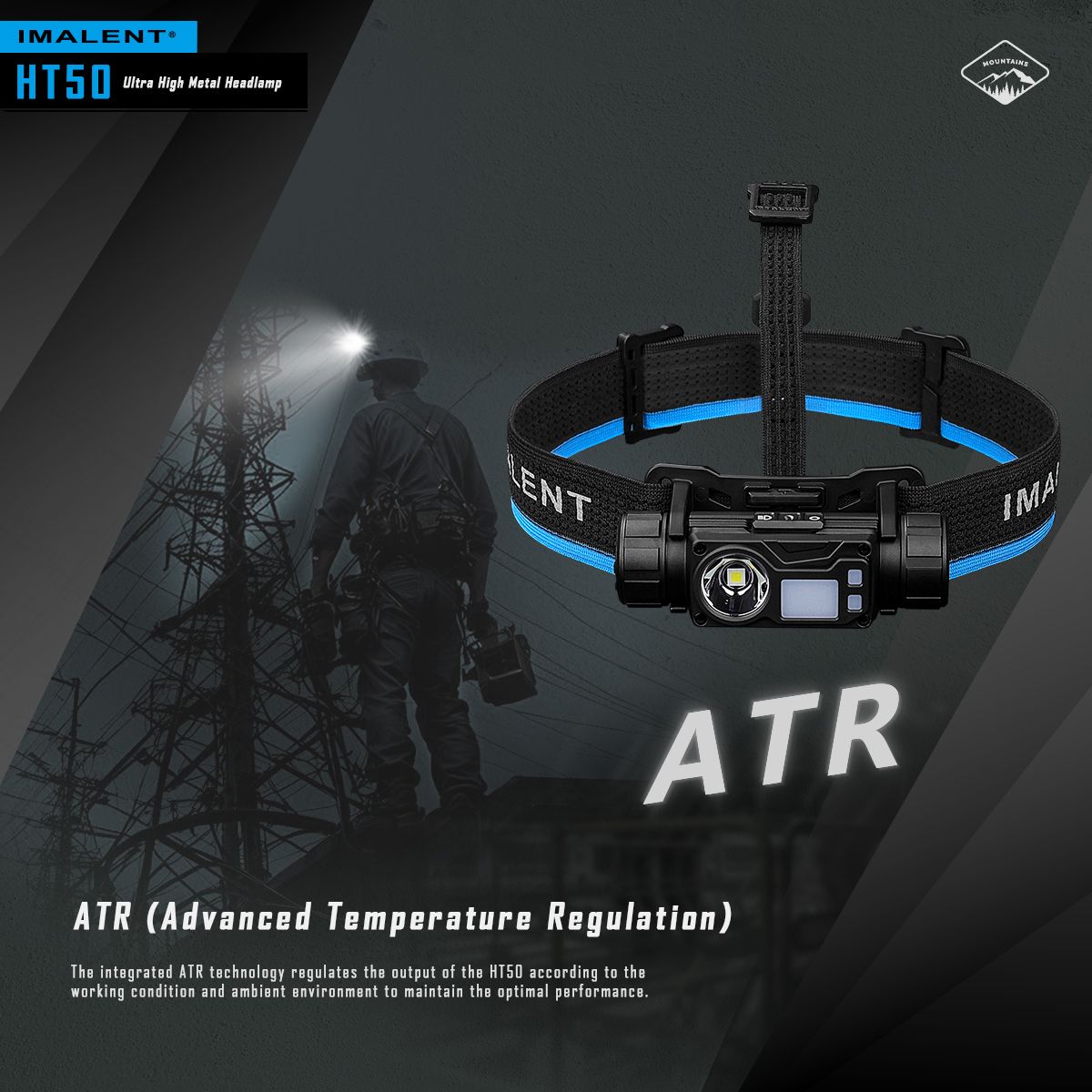 IMALENT HT50 LED-Stirnlampe mit doppelte Lichtquellen wiederaufladbare Stirnlampe für Camping und Outdoor-Abenteuer