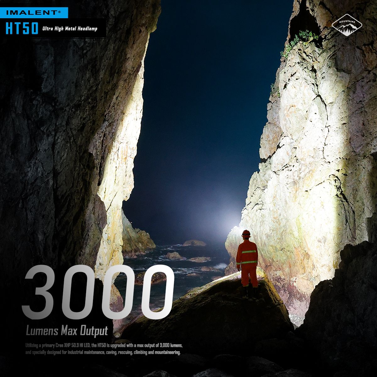 IMALENT HT50 LED-Stirnlampe mit doppelte Lichtquellen wiederaufladbare Stirnlampe für Camping und Outdoor-Abenteuer