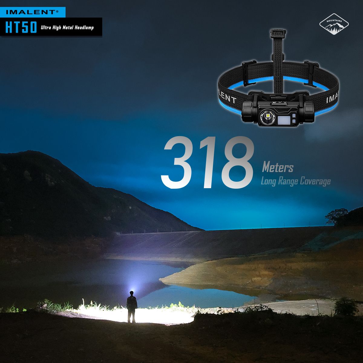 IMALENT HT50 LED-Stirnlampe mit doppelte Lichtquellen wiederaufladbare Stirnlampe für Camping und Outdoor-Abenteuer