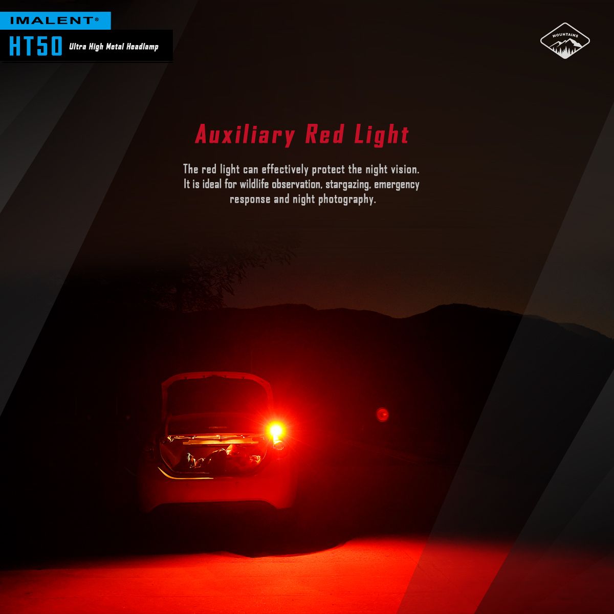 IMALENT HT50 LED-Stirnlampe mit doppelte Lichtquellen wiederaufladbare Stirnlampe für Camping und Outdoor-Abenteuer