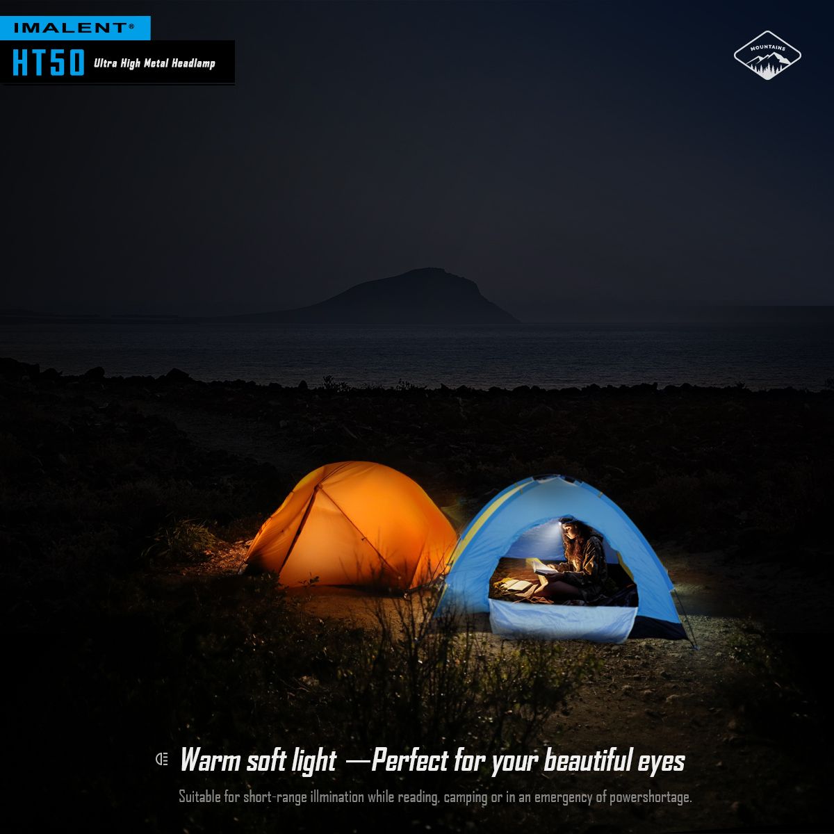 IMALENT HT50 LED-Stirnlampe mit doppelte Lichtquellen wiederaufladbare Stirnlampe für Camping und Outdoor-Abenteuer