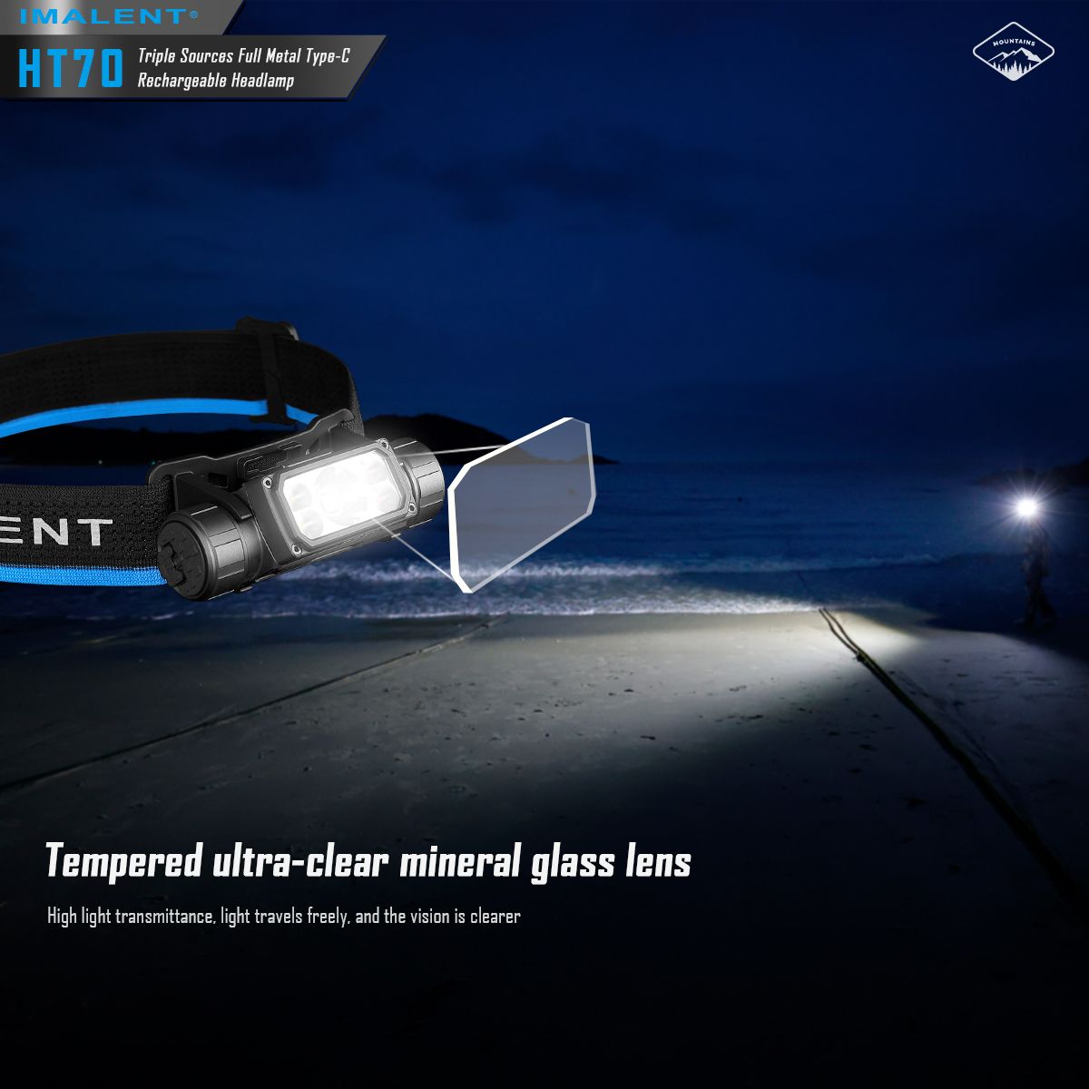 IMALENT HT70 Stirnlampe drei Lichtquellen 3500 Lumen ergonomisches Design vielseitige Betriebsmodi robust