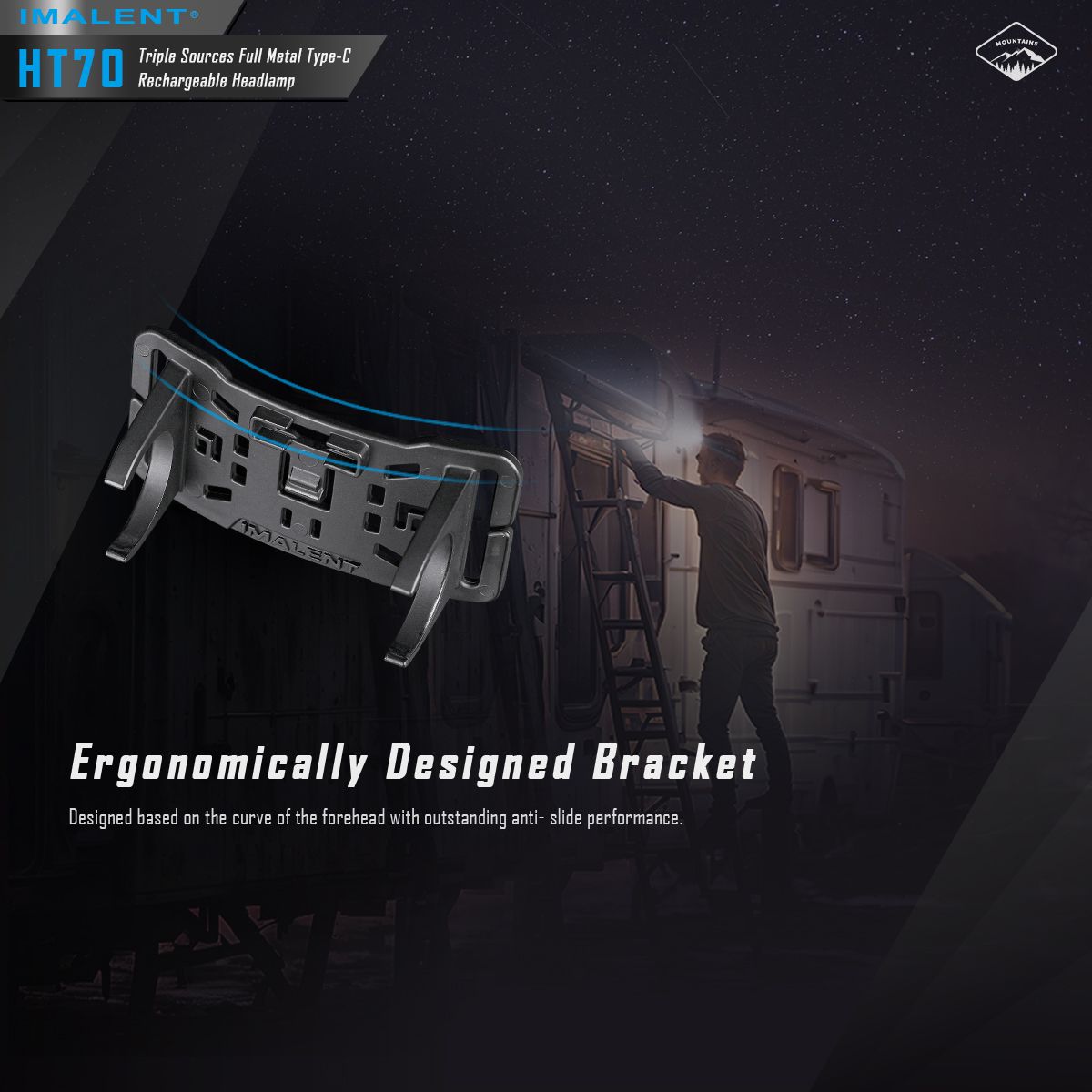 IMALENT HT70 Stirnlampe drei Lichtquellen 3500 Lumen ergonomisches Design vielseitige Betriebsmodi robust