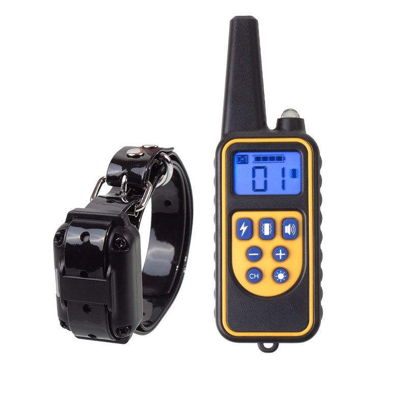 800m Elektrisches Hundetrainingshalsband, wiederaufladbar, wasserdicht, LCD-Display, einstellbare Stufen für den Hundegehorsam