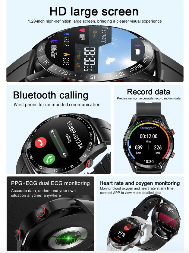 HW20 ECG+PPG Bluetooth-Anruf Smartwatch