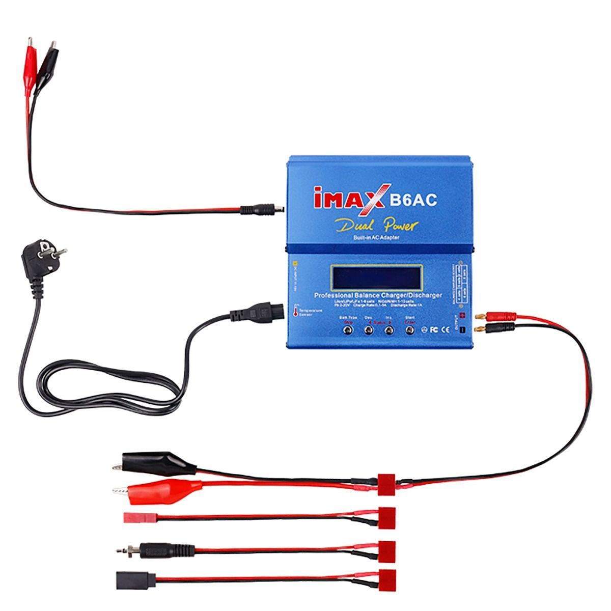 Imax B6AC 80W 6A RC-Ladegerät mit digitalem LCD für LiPo- und NiMH-Akkus, maximale Sicherheit, Schnellladung