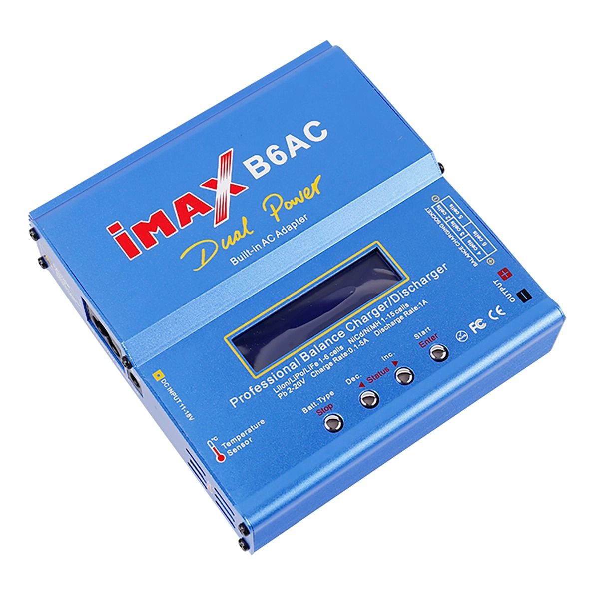 Imax B6AC 80W 6A RC-Ladegerät mit digitalem LCD für LiPo- und NiMH-Akkus, maximale Sicherheit, Schnellladung