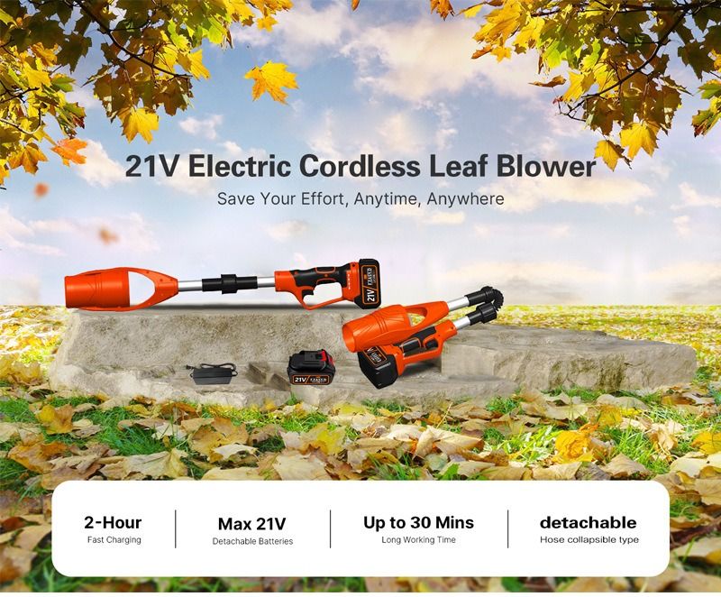 Handgehaltener starker Ventilator, Gartenblattbläser, klappbarer Lithium-Akku, kabelloser Hochwindbläser, Schnee- und Staubexplosionsgebläse