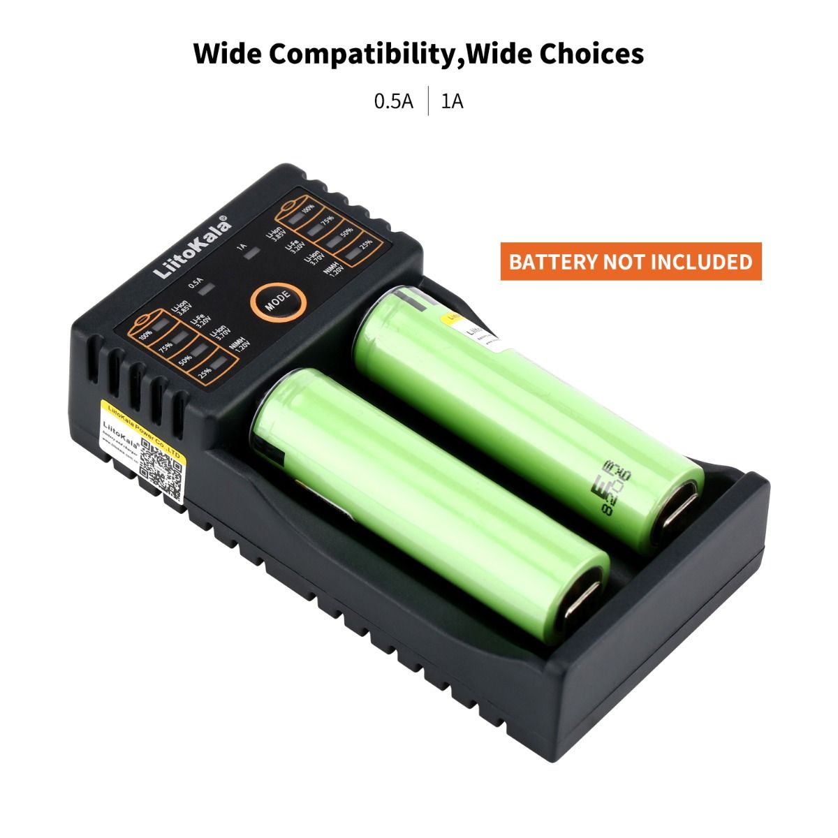 Liitokala Lii-202 Smart-Ladegerät für 18650 26650 21700 NiMH Lithium-Akkus mit zwei Kanälen und USB-Ausgang