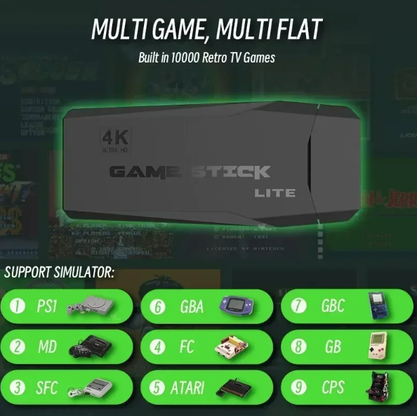 M8 Videospielkonsole mit 2.4G Wireless Controller 4K Retro Spiele und umfangreiche Spielebibliothek 10000 Spiele