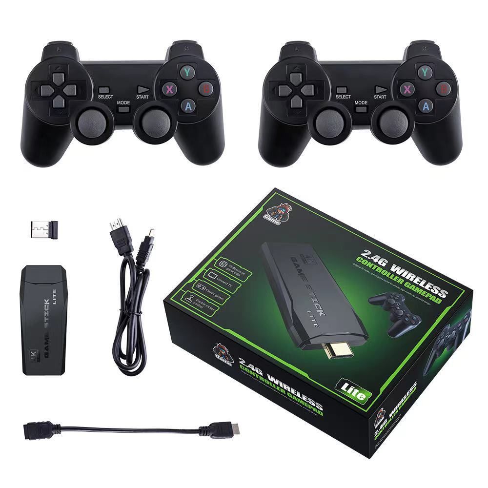 Retro Gaming Konsole 2.4G Doppelter Drahtlos-Controller 10.000 Spiele 64GB PS1 GBA Klassiker 4K Weihnachtsgeschenk
