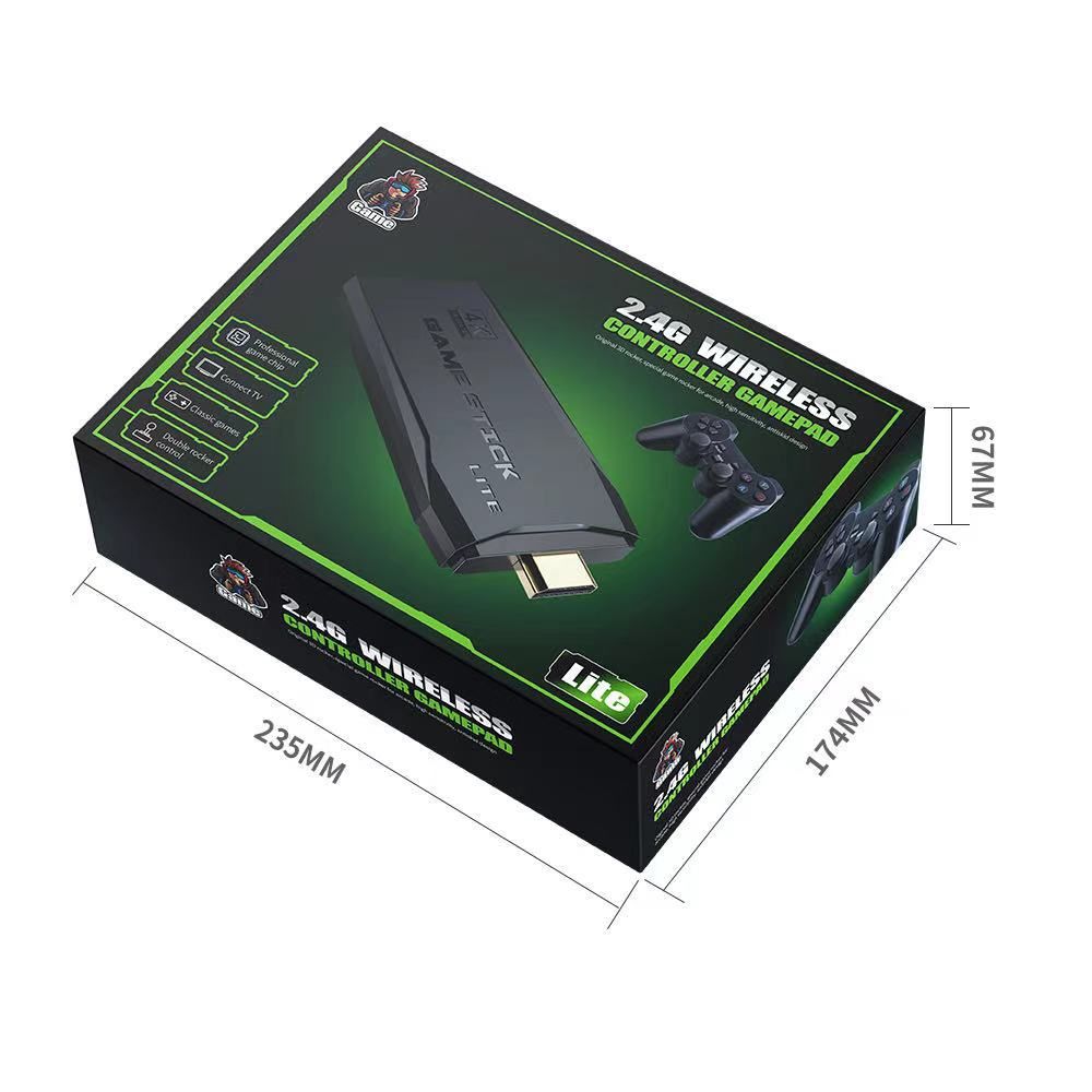 Retro Gaming Konsole 2.4G Doppelter Drahtlos-Controller 10.000 Spiele 64GB PS1 GBA Klassiker 4K Weihnachtsgeschenk