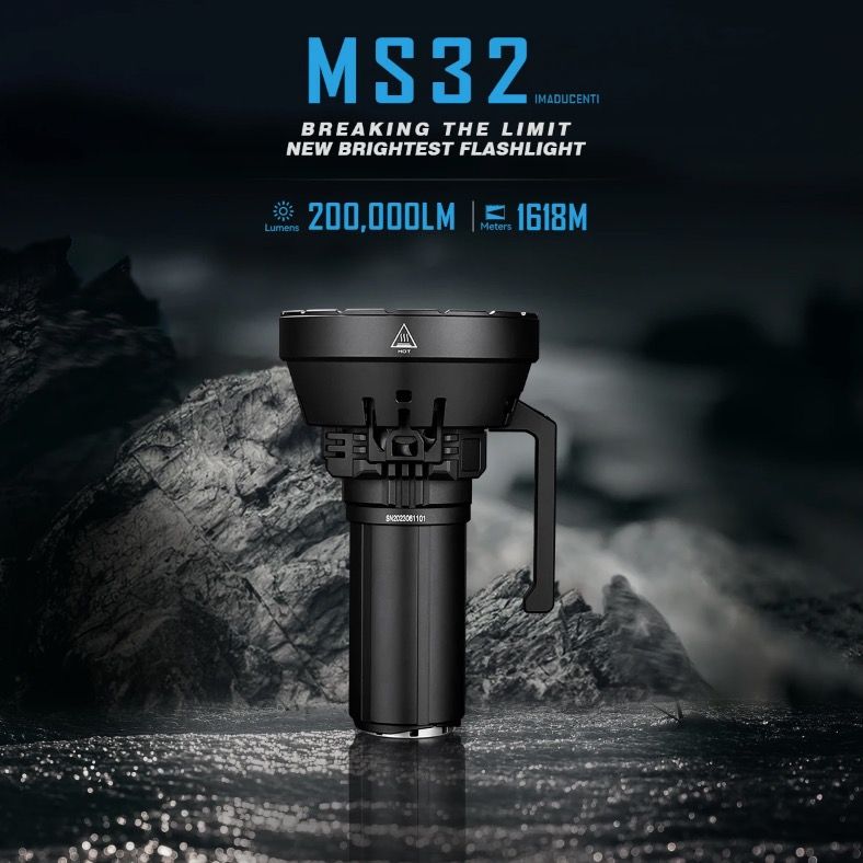 IMALENT MS32 200000 Lumen LED Taschenlampe Hochleistungstaschenlampe für Abenteuerbeleuchtung und Nachtschichtarbeit