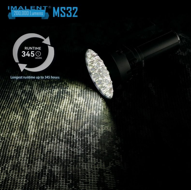 IMALENT MS32 200000 Lumen LED Taschenlampe Hochleistungstaschenlampe für Abenteuerbeleuchtung und Nachtschichtarbeit