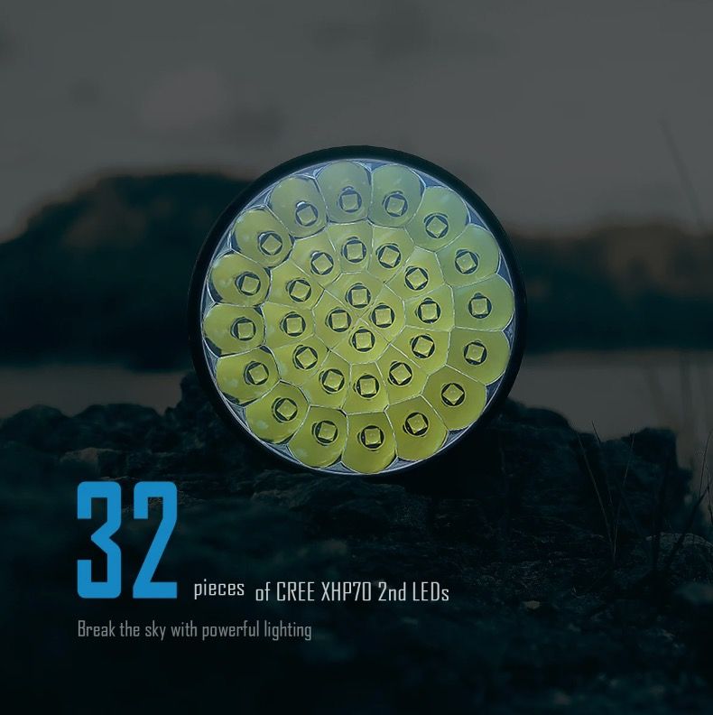 IMALENT MS32 200000 Lumen LED Taschenlampe Hochleistungstaschenlampe für Abenteuerbeleuchtung und Nachtschichtarbeit