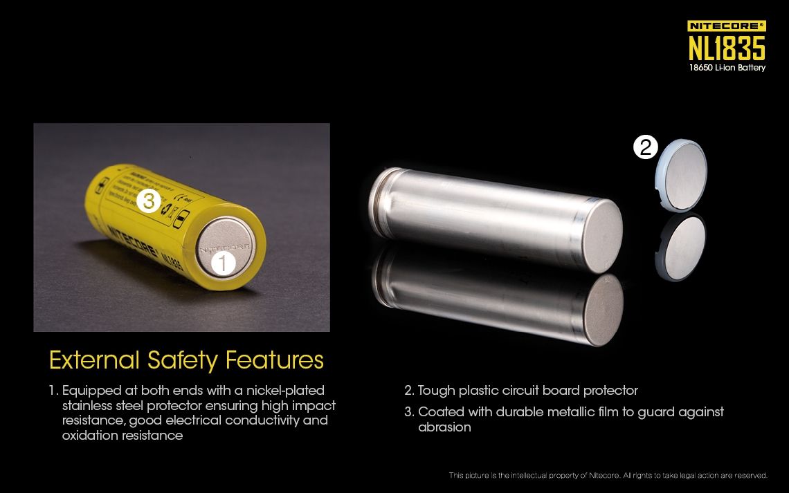 Nitecore 18650 NL1835 3500mAh Li-Ion-Akku für langanhaltende Leistung und zuverlässige Performance