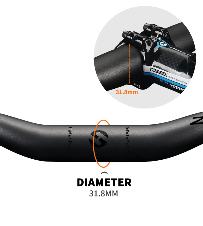 TOSEEK ZF-ONE MTB Carbon Lenker 31.8mm Leicht Matt Schwarz 580mm 760mm Ergonomisches Design Premium Qualität