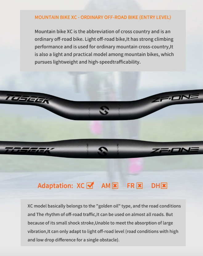 TOSEEK ZF-ONE MTB Carbon Lenker 31.8mm Leicht Matt Schwarz 580mm 760mm Ergonomisches Design Premium Qualität