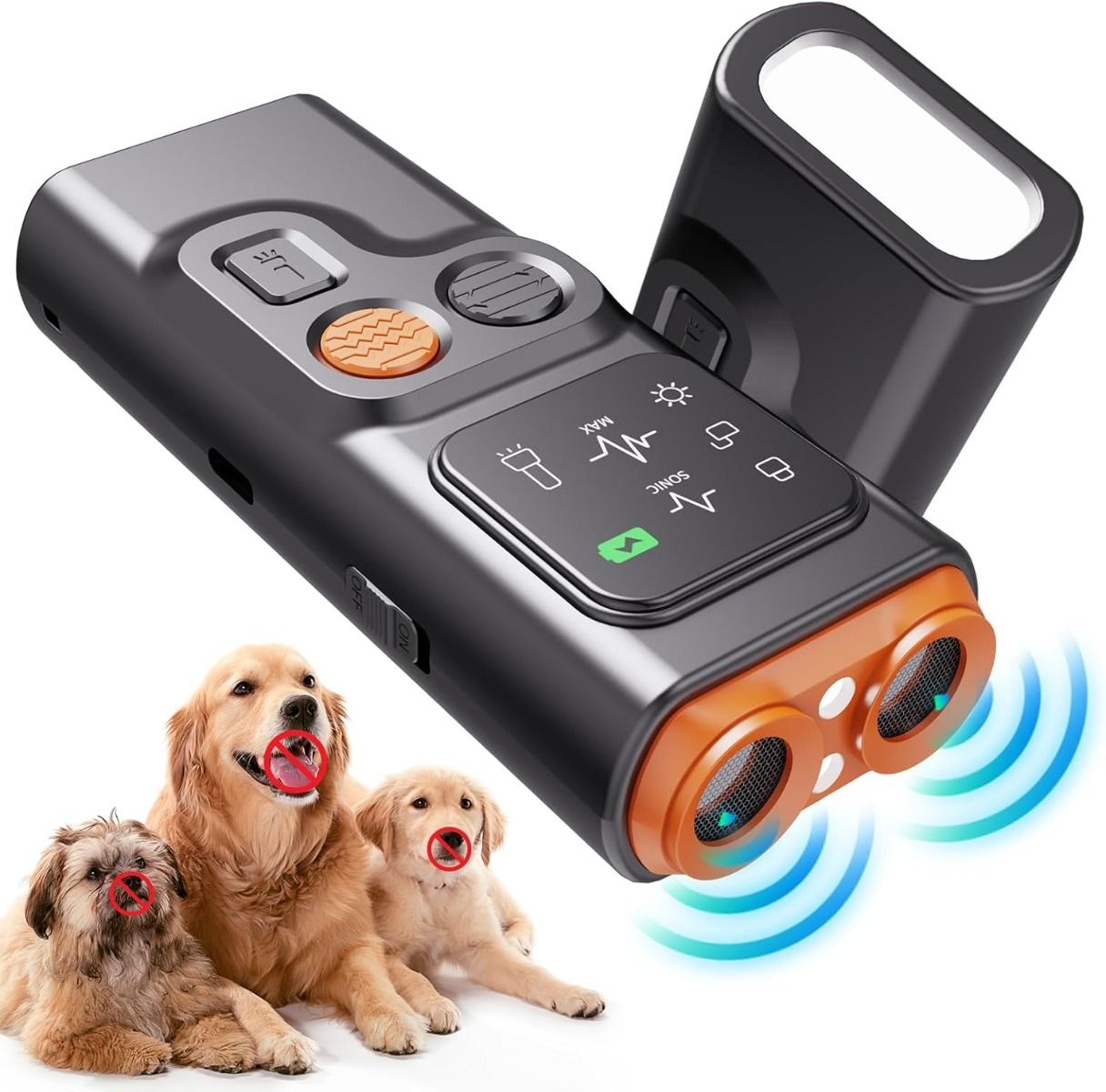 Bark Guard Anti-Bell-Gerät für Hunde, Hunde-Bell-Abschreckgeräte können schlechtes Verhalten stoppen mit HD-Display und LED-Taschenlampe