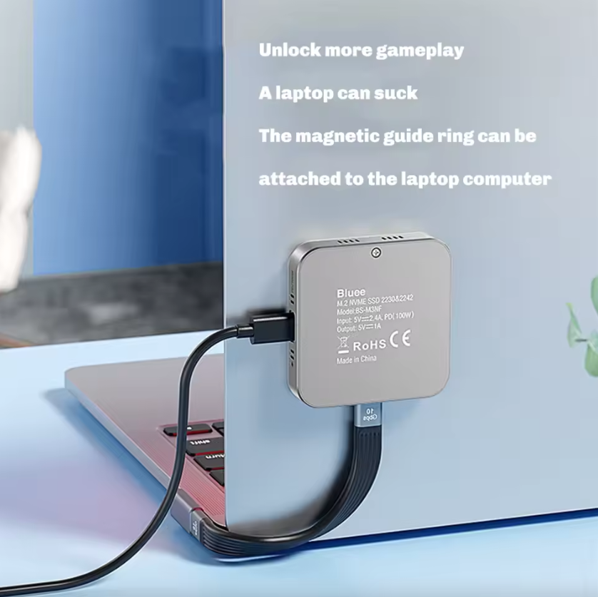Blueendless M.2-Magnet-Dockingstationen, NVMe-SSD-Gehäuse, HDMI-High-Definition-Type-C-3.2-Schnelllade-Laptop-Konverter