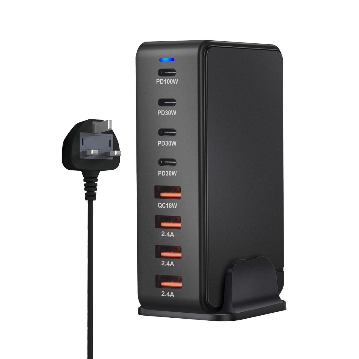 240W Desktop-GaN-Ladegerät 8-Port USB Typ C PD Schnellladung Mobil-Ladegerät Smart-Technologie Multi-Geräte-Hub