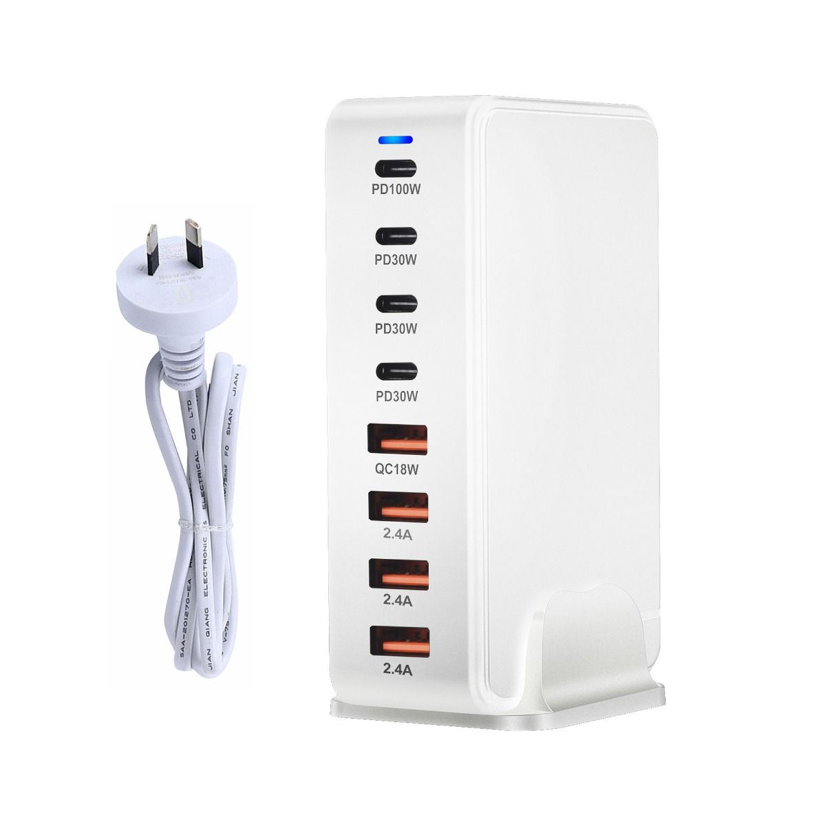 240W Desktop-GaN-Ladegerät 8-Port USB Typ C PD Schnellladung Mobil-Ladegerät Smart-Technologie Multi-Geräte-Hub