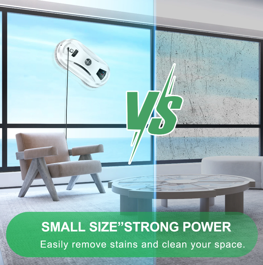 PuRuiKai Fensterreinigungsroboter für Zuhause, smarter Glasstaubsauger, Ein-Knopf-intelligentes Nachahmungswischen für Hochhäuser