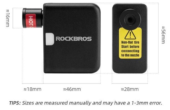 ROCKBROS tragbarer Mini-Elektro-Luftpumpe 100PSI wiederaufladbar robust Fahrrad Motorrad Auto Reifenaufpumpgerät