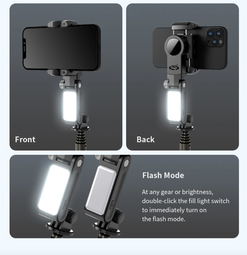 Q18 Selfie-Stick mit 360-Grad-Drehung und intelligentem Tracking-Kardanstabilisator für stabile Handyfotografie