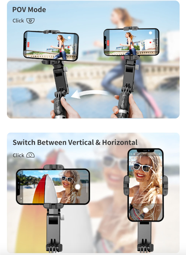 Q18 Selfie-Stick mit 360-Grad-Drehung und intelligentem Tracking-Kardanstabilisator für stabile Handyfotografie