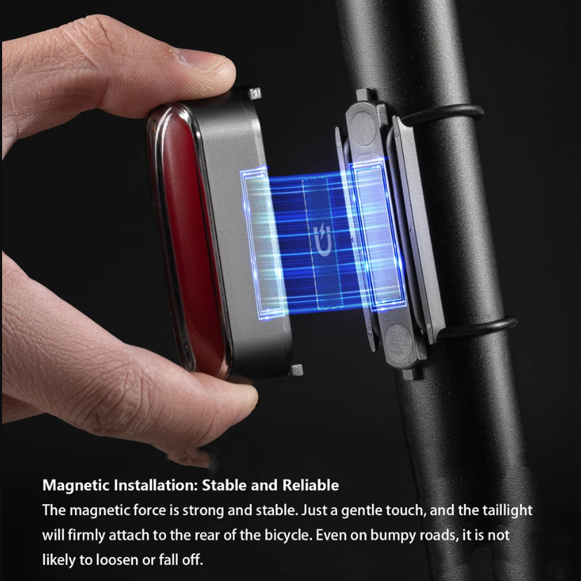 ROCKBROS Smart Sensor Fahrradrücklicht Magnetisch IPX6 Wasserdicht | Automatisches Sicherheitslicht für Nachtfahrten Mountainbike Citybike