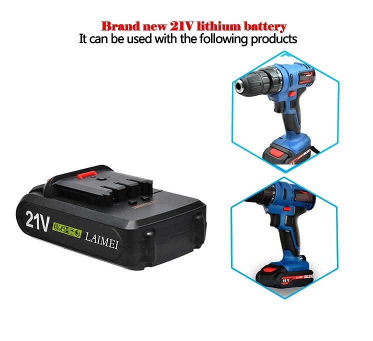21V Lithium-Batterie für Elektro-Bohrschrauber, vielseitiger Li-Ion-Akku für DIY, schnelles Laden, zuverlässig