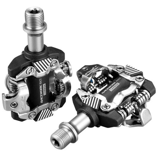 RACEWORK MTB-Pedal selbstverriegelnd SPD langlebig leicht Carbon Chromstahl für Mountainbike Trail Riding