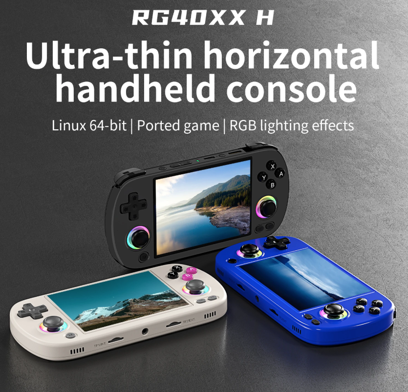 ANBERNIC RG40XX H Handheld-Spielkonsole: Linux 64-Bit, 4.0 Zoll IPS, Retro-Gaming pur!