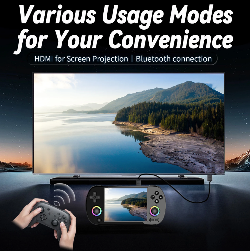 ANBERNIC RG40XX H Handheld-Spielkonsole: Linux 64-Bit, 4.0 Zoll IPS, Retro-Gaming pur!