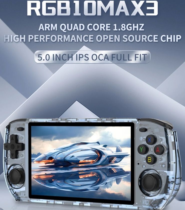 POWKIDDY RGB10 MAX3 Retro Handheld-Konsole 5 Zoll IPS RK3566 Nostalgisches Gaming Open-Source 1280x720