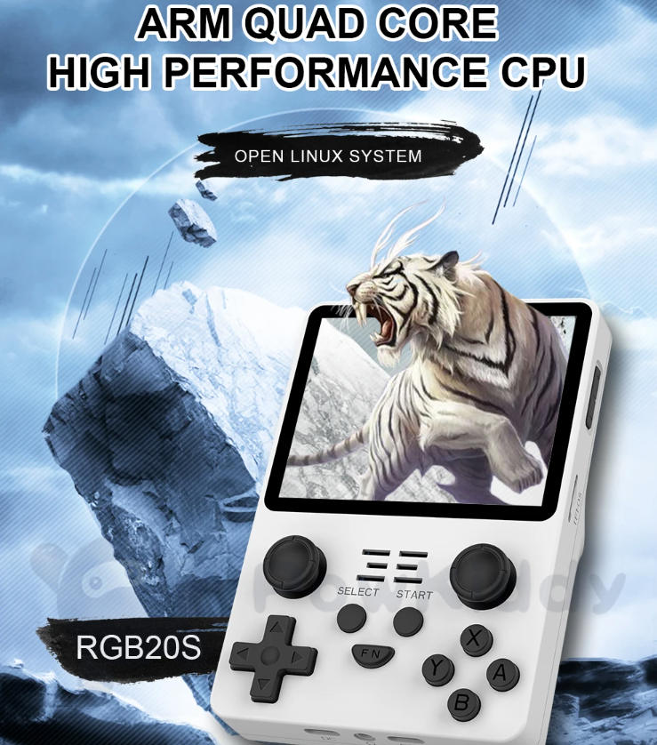 POWKIDDY RGB20S Retro-Gaming Handheld-Konsole RK3326 mit 3,5-Zoll-4:3-IPS-Bildschirm für nostalgisches Gaming