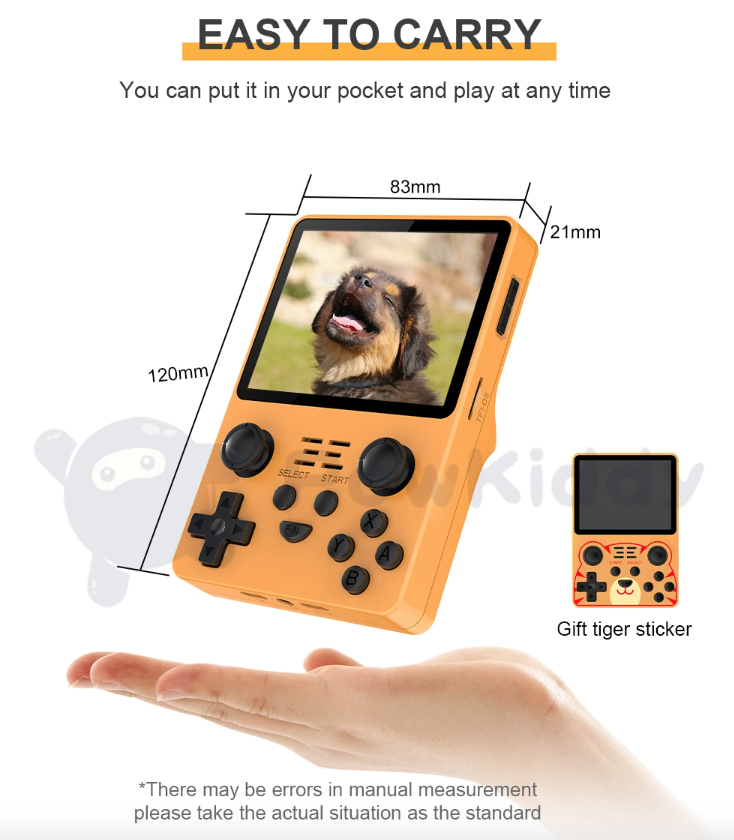 POWKIDDY RGB20S Retro-Gaming Handheld-Konsole RK3326 mit 3,5-Zoll-4:3-IPS-Bildschirm für nostalgisches Gaming