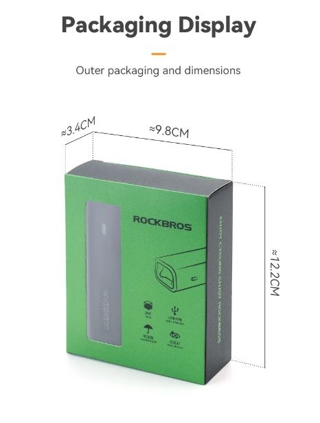 ROCKBROS RHL-1000LUMEN Fahrrad-Frontlicht 1000 Lumen Aluminiumlegierung regendicht Typ-C wiederaufladbar