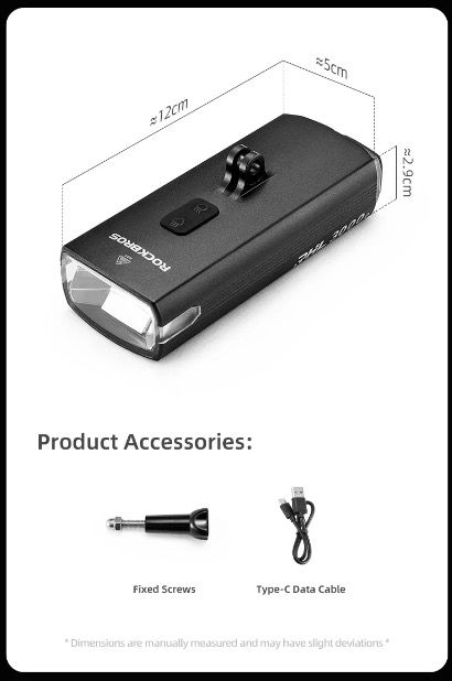 ROCKBROS RHL3000 Fahrradlicht 3000 Lumen wasserdicht MTB Rennrad Fahrradzubehör wiederaufladbar Aluminium